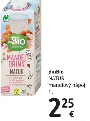 DmBio NATUR mandľový nápoj