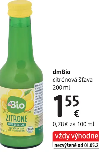 DmBio citrónová šťava