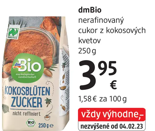 DmBio nerafinovaný cukor z kokosových kvetov
