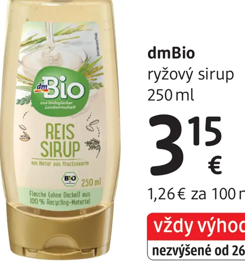 DmBio ryžový sirup