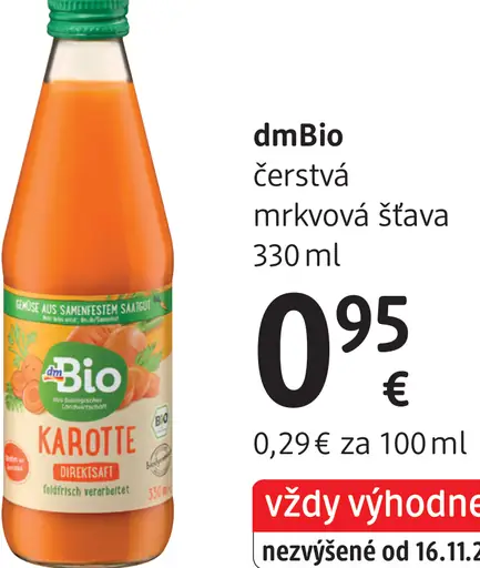 DmBio čerstvá mrkvová šťava