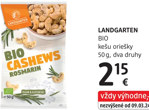 Landgarten Bio kešu oriešky