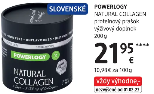 Powerlogy Natural Collagen proteínový prášok výživový doplnok