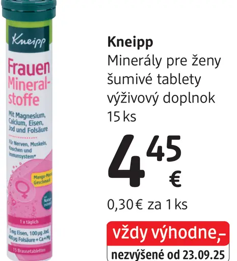 Kneipp Minerály pre ženy šumivé tablety výživový doplnok