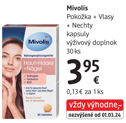 Mivolis pokožka + vlasy + nechty kapsuly výživový doplnok