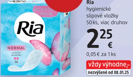 Ria hygienické slipové vložky, viac druhov
