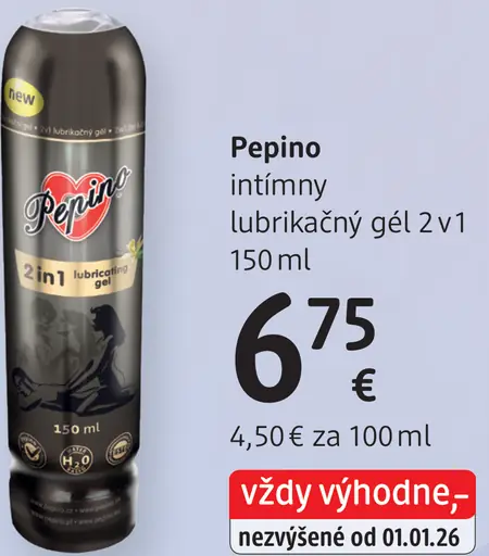 Pepino intímny lubrikačný gél 2v1
