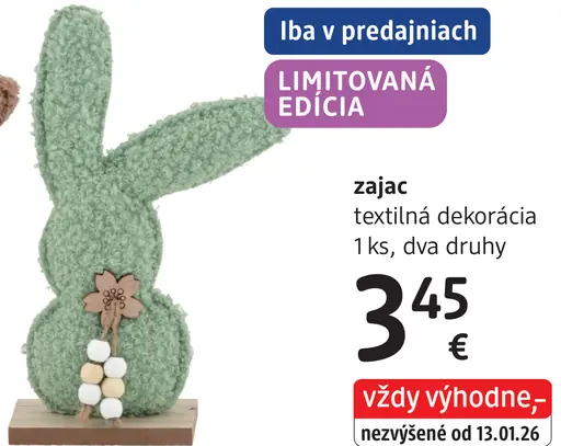 Textilná dekorácia zajačik