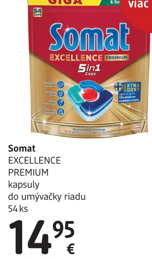 Somat Excellence Premium kapsuly do umývačky riadu