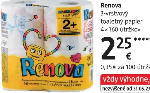 Renova balance 3-vrstvový toaletný papier