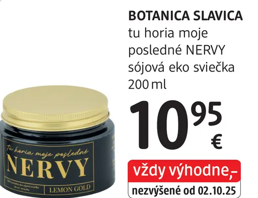 Botanica Slavica NERVY sójová eko sviečka
