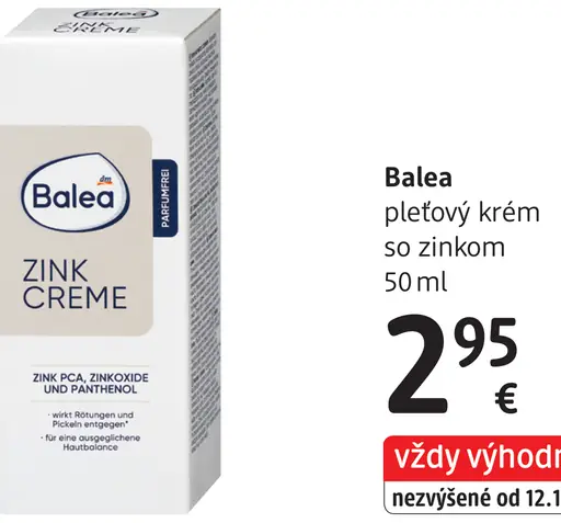 Balea pleťový krém so zinkom