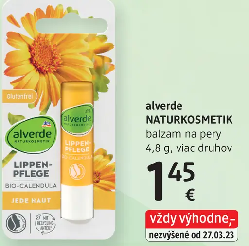 Alverde Naturkosmetik balzam na pery, viac druhov