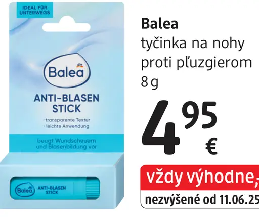 Balea tyčinka na nohy proti pľuzgierom