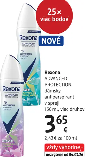 Rexona ADVANCED PROTECTION dámsky antiperspirant v spreji