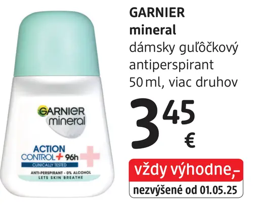 GARNIER mineral dámsky guľôčkový antiperspirant