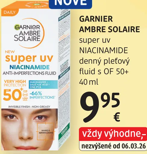 Garnier Ambre Solaire Super UV Niacinamide denný pleťový fluid s OF 50+