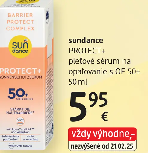 Sundance Protect+ pleťové sérum na opaľovanie s OF 50+