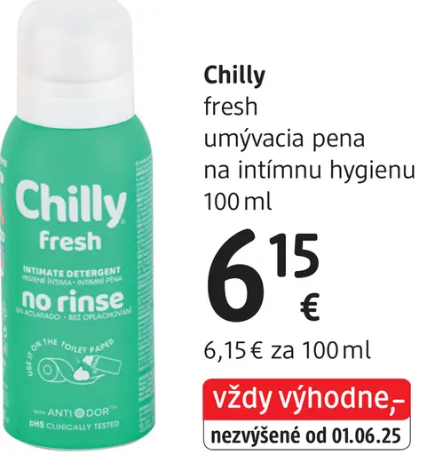 Chilly umývacia pena pre intímnu hygienu