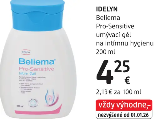 Idelyn Beilema Pro-Sensitive umývací gél na intímnu hygienu