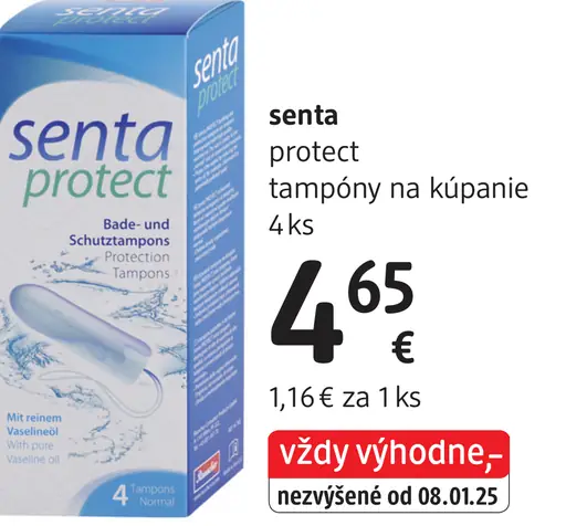 Senta Protect tampóny na kúpanie