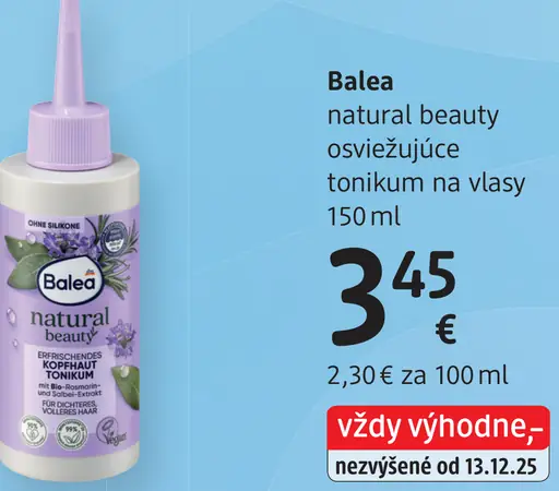 Balea Natural Beauty osviežujúce tonikum na vlasy