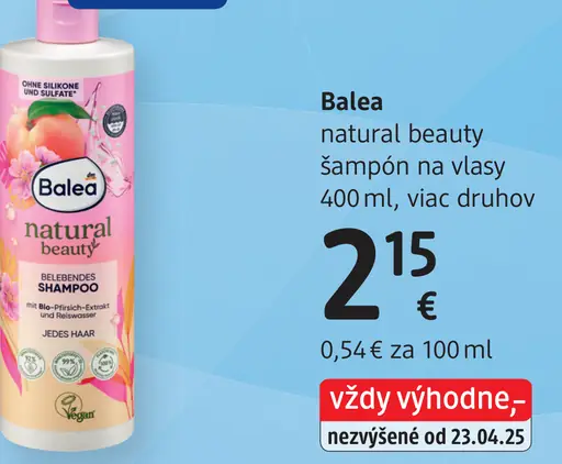 Balea Natural Beauty šampón na vlasy