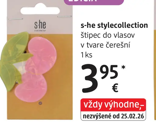 S-he stylecollection štipce do vlasov v tvare čerešní