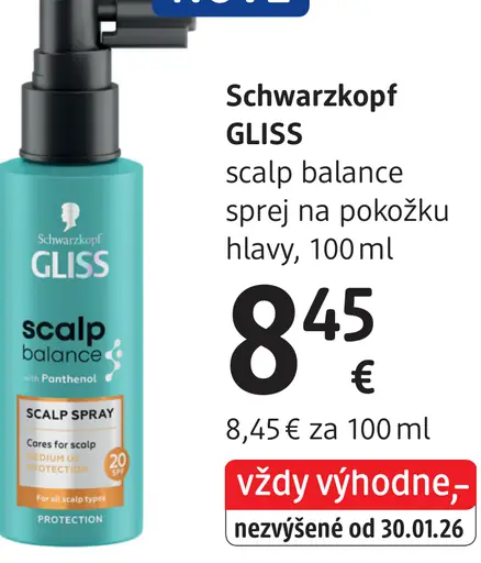 Schwarzkopf Gliss scalp balance sprej na pokožku hlavy