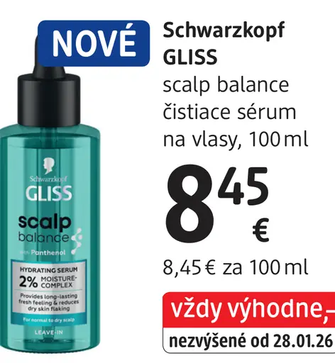 Schwarzkopf Gliss scalp balance hydratačné sérum na vlasy