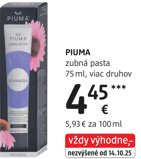 PIUMA zubná pasta
