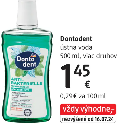 Dontodent ústna voda antibakteriálna