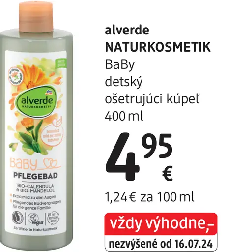 Alverde Naturkosmetik Baby detský ošetrujúci kúpeľ