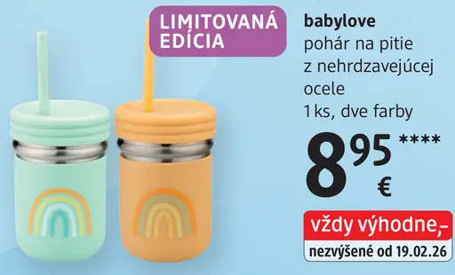 Babylove pohár na pitie z nehrdzavejúcej ocele