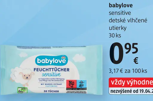 Babylove detské vlhčené utierky