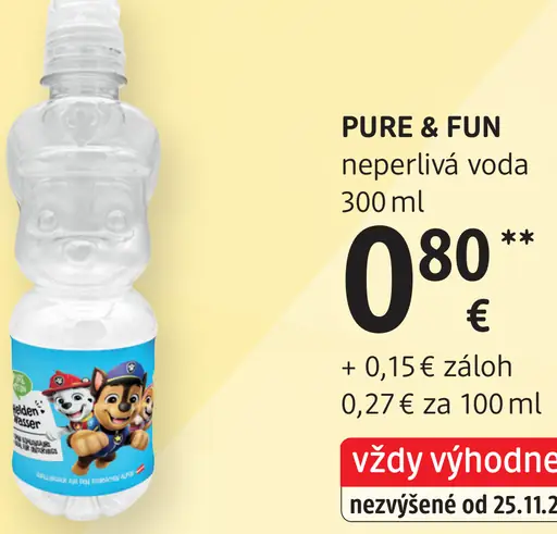 Pure & Fun neperlivá voda pre deti