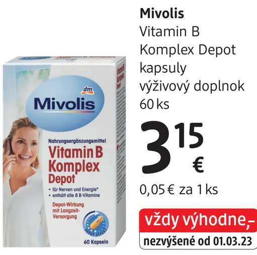 Mivolis Vitamin B Komplex Depot kapsuly výživový doplnok