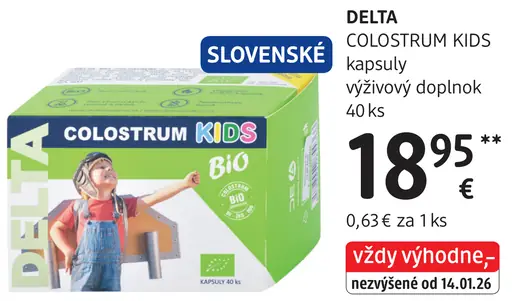 Delta Colostrum Kids Bio kapsuly výživový doplnok