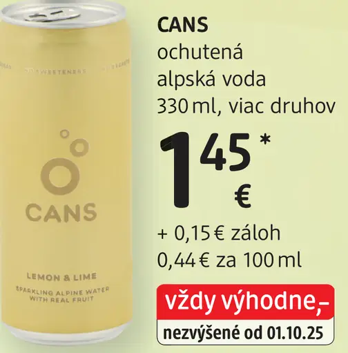 Cans ochutená alpská voda