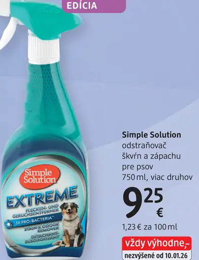 Simple Solution odstraňovač škvŕn a zápachu pre psov