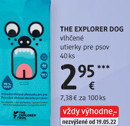 THE EXPLORER DOG vlhčené utierky pre psov
