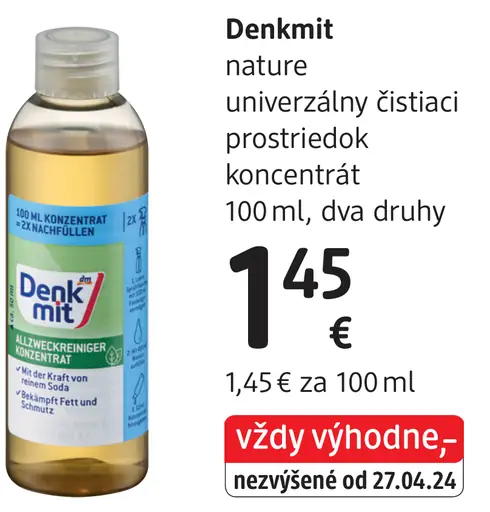 Denkmit Nature univerzálny čistiaci prostriedok koncentrát