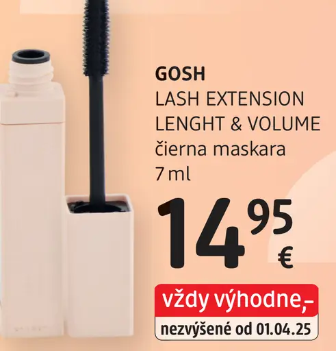 Gosh Lash Extension Length & Volume čierna maskara