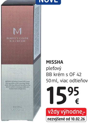 Missha pleťový BB krém s OF 42, rôzne odtiene