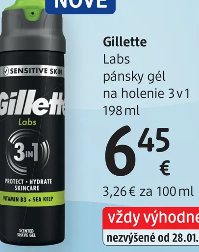 Gillette Labs pánsky gél na holenie 3 v 1