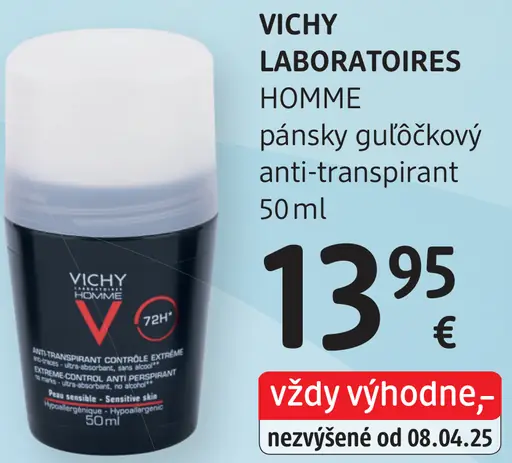 Vichy Laboratoires Homme pánsky guľôčkový anti‑transpirant