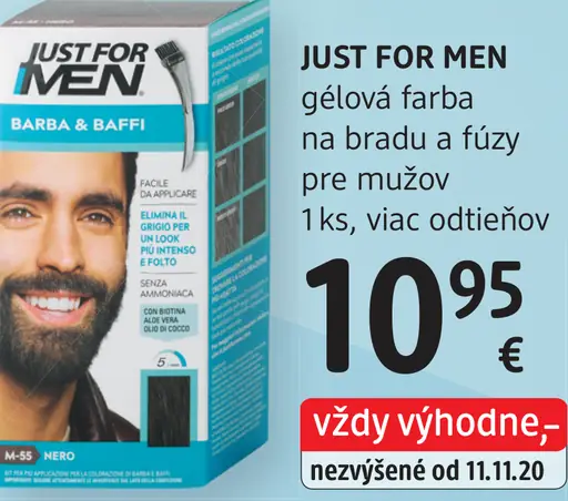 Just For Men gélová farba na bradu a fúzy pre mužov