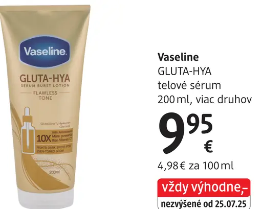 Vaseline GLUTA-HYA telové sérum, viac druhov