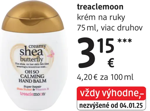 Treaclemoon krém na ruky, rôzne druhy