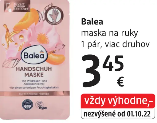 Balea maska na ruky, 1 pár, viac druhov